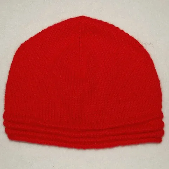 NEW Handmade Bright Red Cap, Women Size OS - Picture 8 of 12